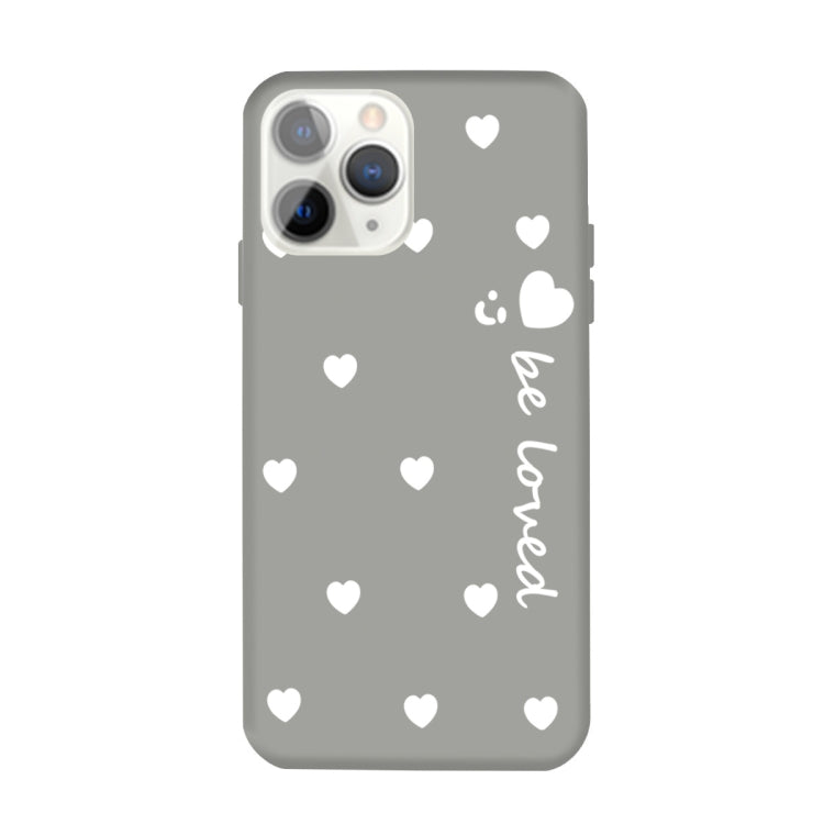 For iPhone 11 Pro Max Smiling Face Multiple Love-hearts Pattern Colorful Frosted TPU Phone Protective Case