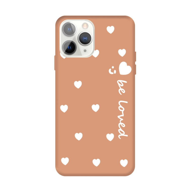 For iPhone 11 Pro Max Smiling Face Multiple Love-hearts Pattern Colorful Frosted TPU Phone Protective Case