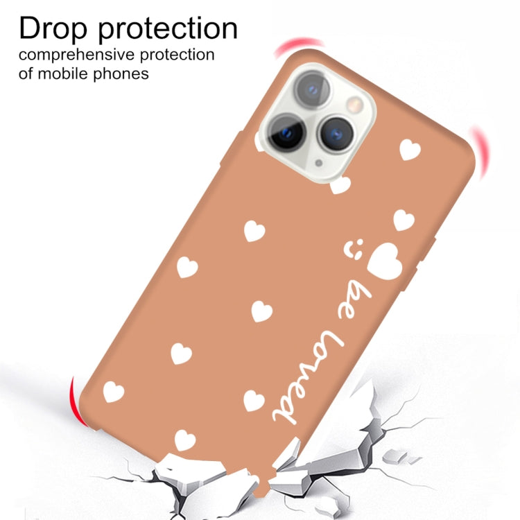 For iPhone 11 Pro Max Smiling Face Multiple Love-hearts Pattern Colorful Frosted TPU Phone Protective Case