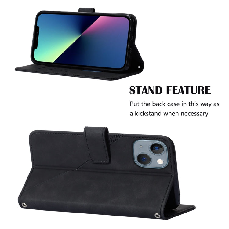 For iPhone 13 mini Crossbody 3D Embossed Flip Leather Phone Case