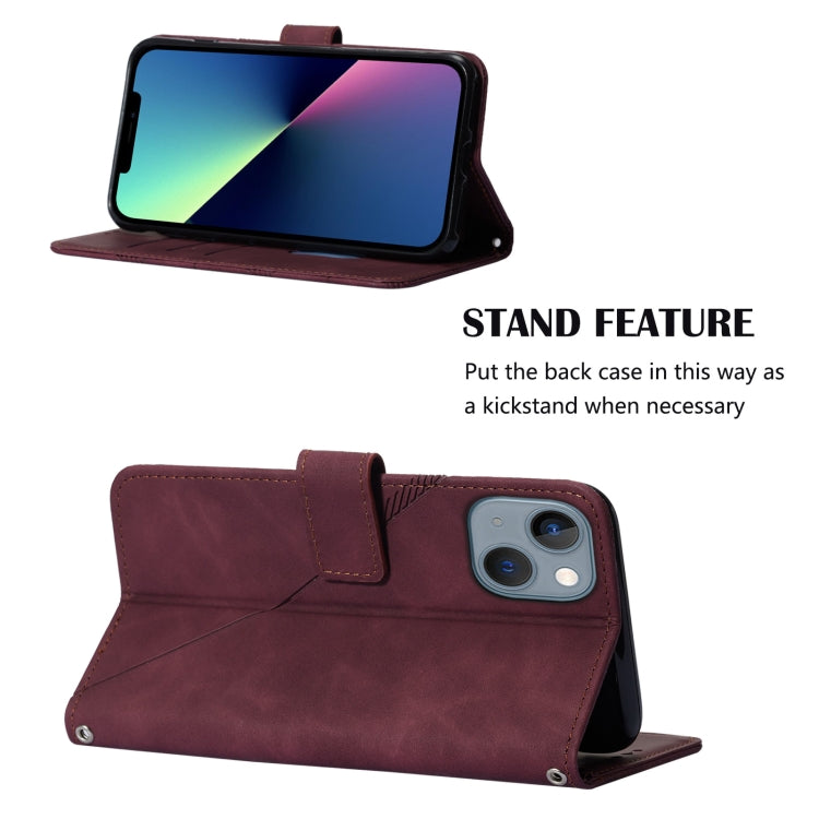 For iPhone 13 mini Crossbody 3D Embossed Flip Leather Phone Case
