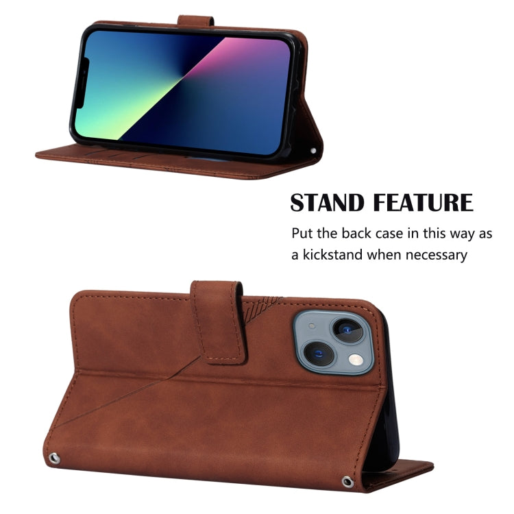 For iPhone 13 Crossbody 3D Embossed Flip Leather Phone Case