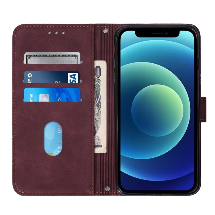 For iPhone 12 mini Crossbody 3D Embossed Flip Leather Phone Case