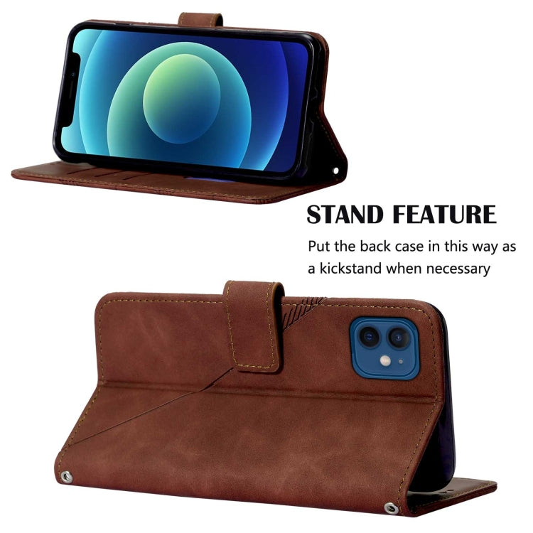 For iPhone 12 Crossbody 3D Embossed Flip Leather Phone Case