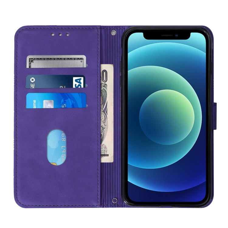 For iPhone 12 Crossbody 3D Embossed Flip Leather Phone Case