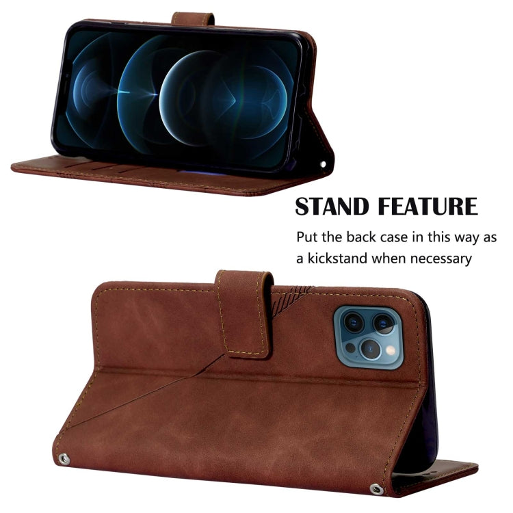 For iPhone 12 Pro Crossbody 3D Embossed Flip Leather Phone Case