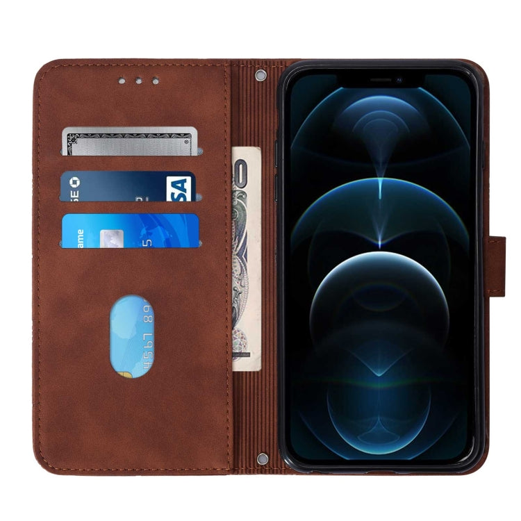 For iPhone 12 Pro Crossbody 3D Embossed Flip Leather Phone Case