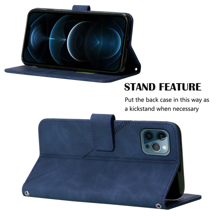 For iPhone 12 Pro Crossbody 3D Embossed Flip Leather Phone Case