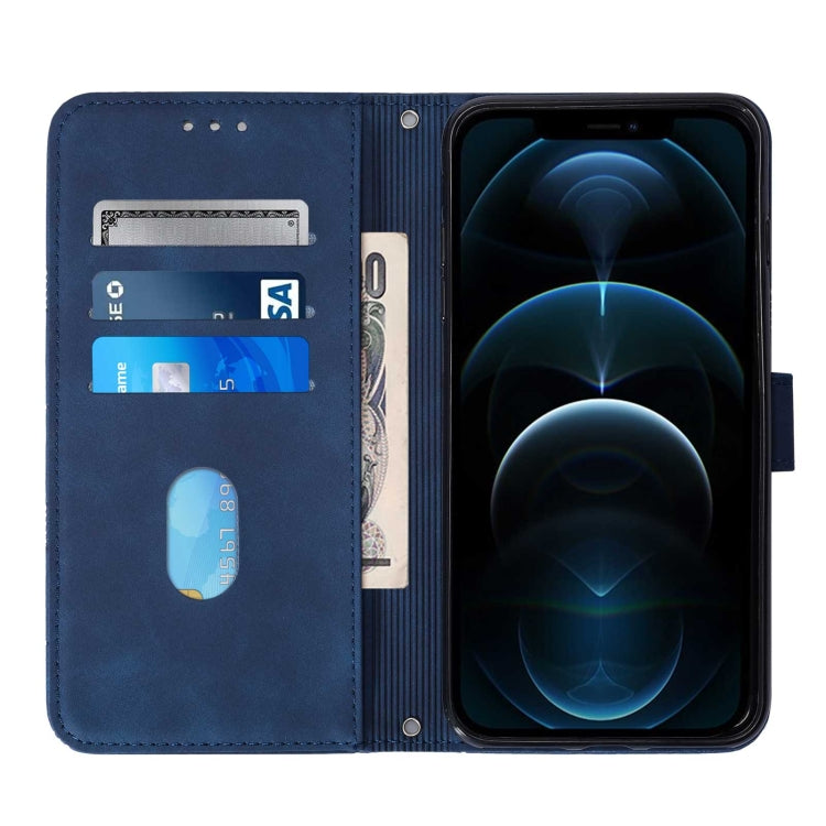 For iPhone 12 Pro Crossbody 3D Embossed Flip Leather Phone Case