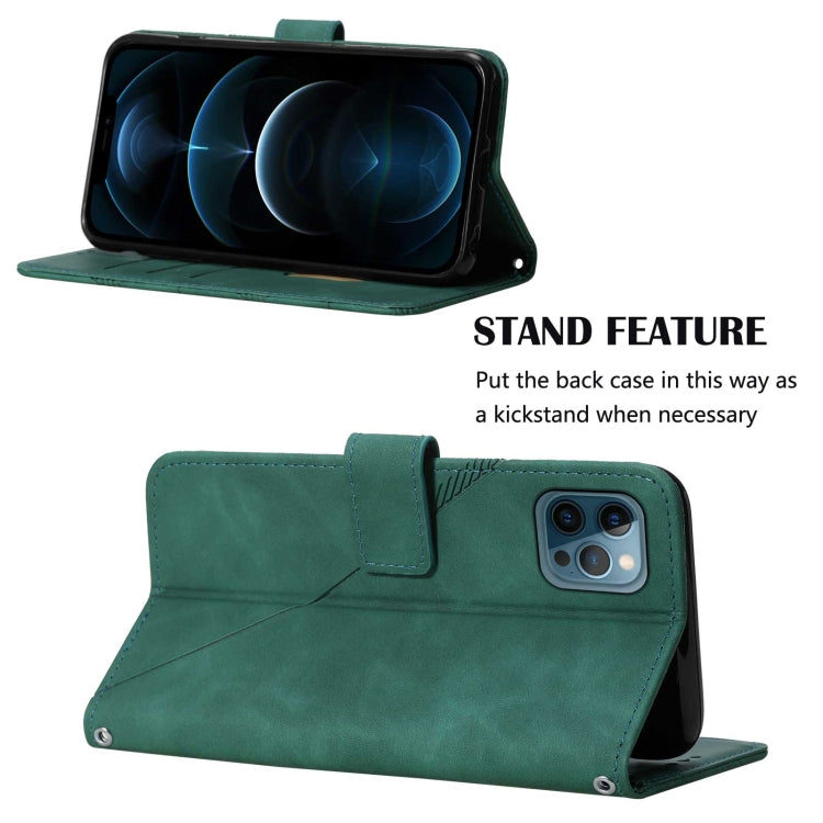For iPhone 12 Pro Crossbody 3D Embossed Flip Leather Phone Case