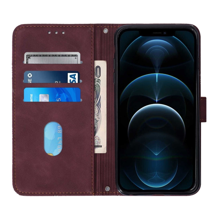 For iPhone 12 Pro Crossbody 3D Embossed Flip Leather Phone Case