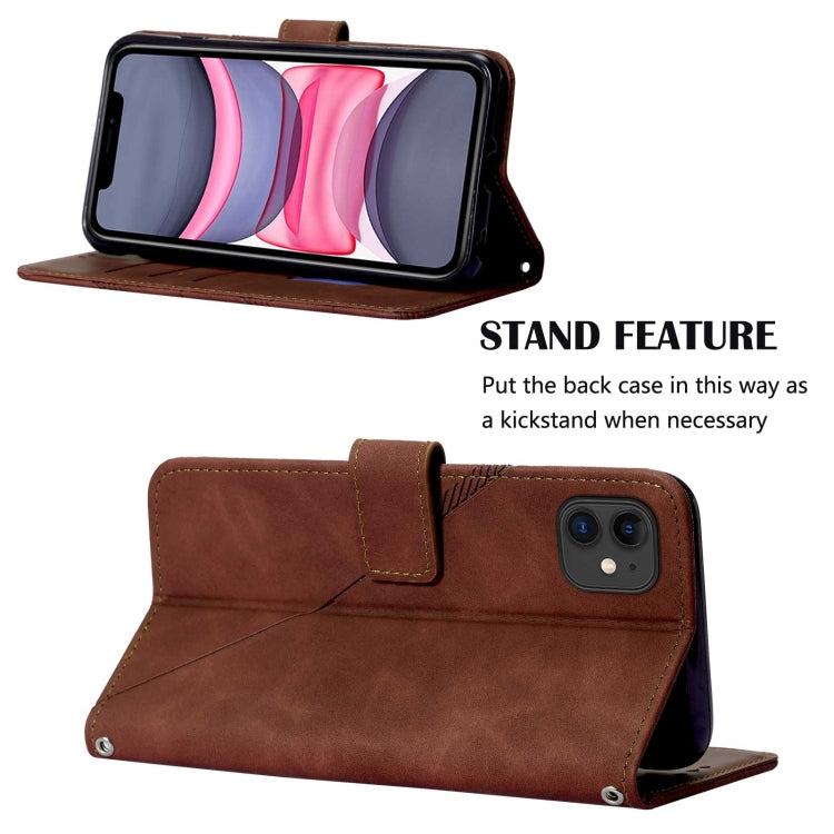 For iPhone 11 Crossbody 3D Embossed Flip Leather Phone Case