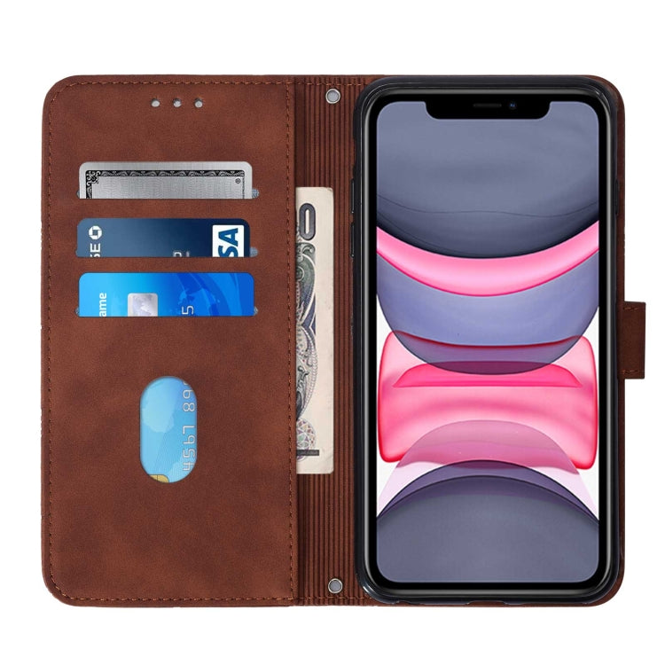 For iPhone 11 Crossbody 3D Embossed Flip Leather Phone Case