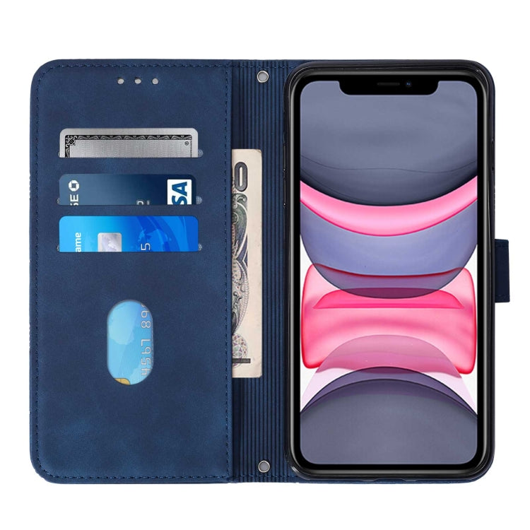 For iPhone 11 Crossbody 3D Embossed Flip Leather Phone Case