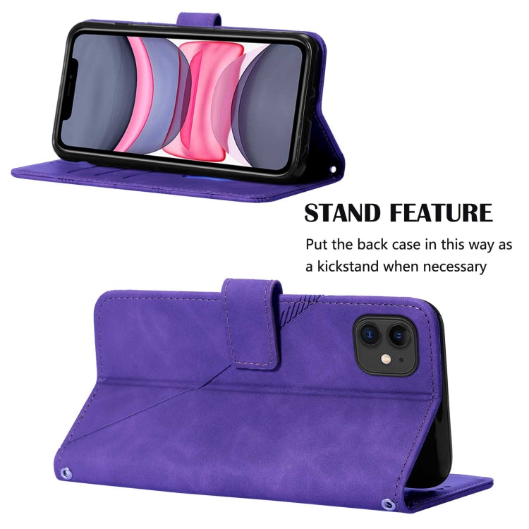 For iPhone 11 Crossbody 3D Embossed Flip Leather Phone Case