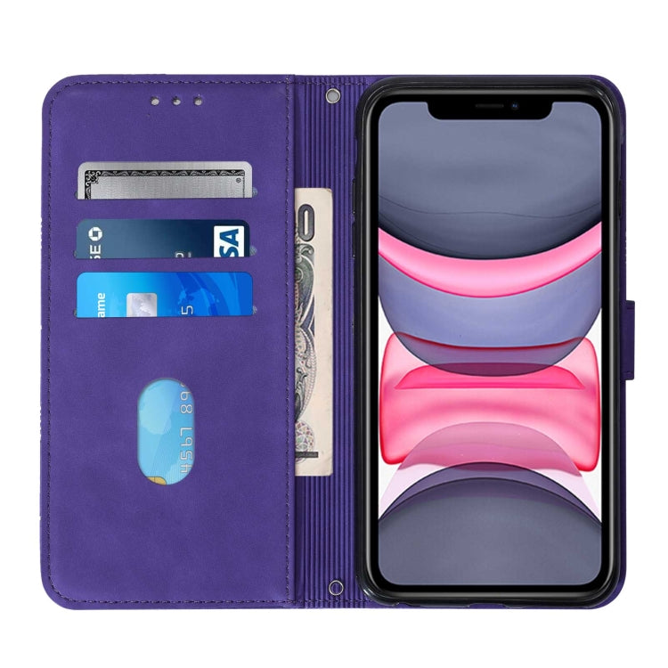 For iPhone 11 Crossbody 3D Embossed Flip Leather Phone Case