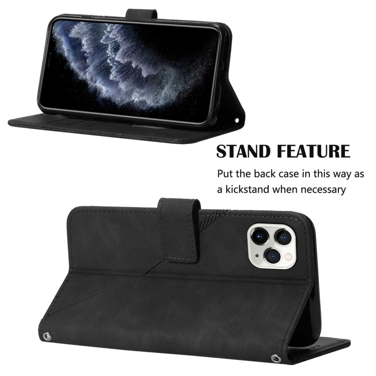 For iPhone 11 Pro Crossbody 3D Embossed Flip Leather Phone Case