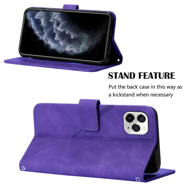 For iPhone 11 Pro Crossbody 3D Embossed Flip Leather Phone Case