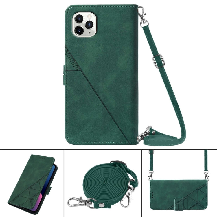 For iPhone 11 Pro Crossbody 3D Embossed Flip Leather Phone Case
