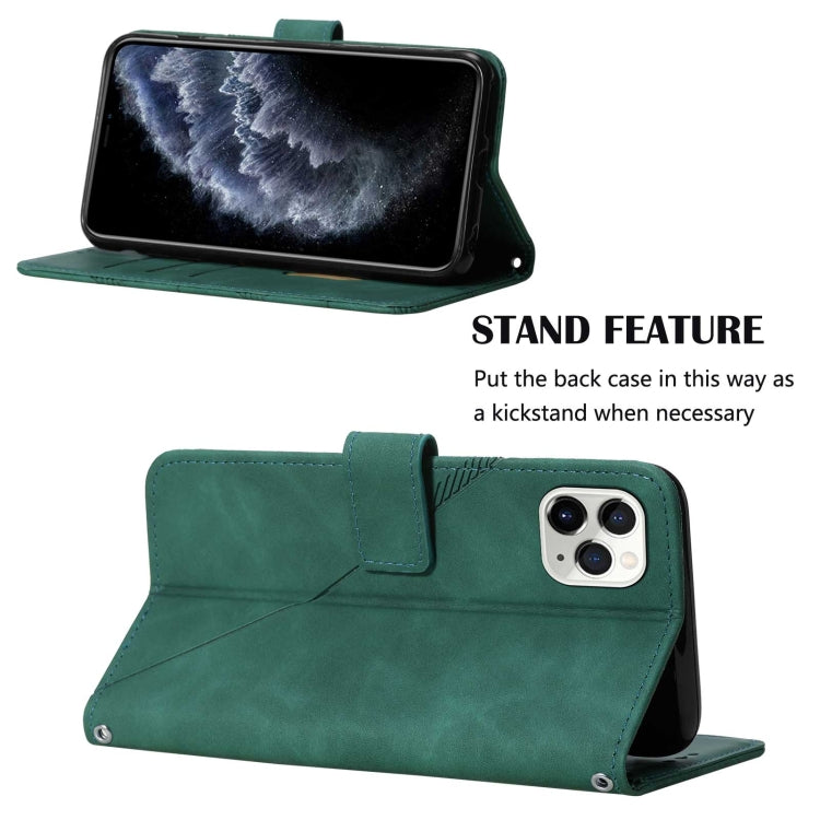 For iPhone 11 Pro Crossbody 3D Embossed Flip Leather Phone Case