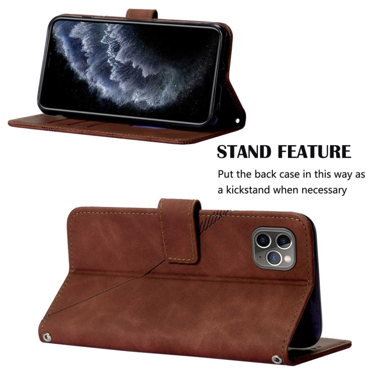 For iPhone 11 Pro Max Crossbody 3D Embossed Flip Leather Phone Case