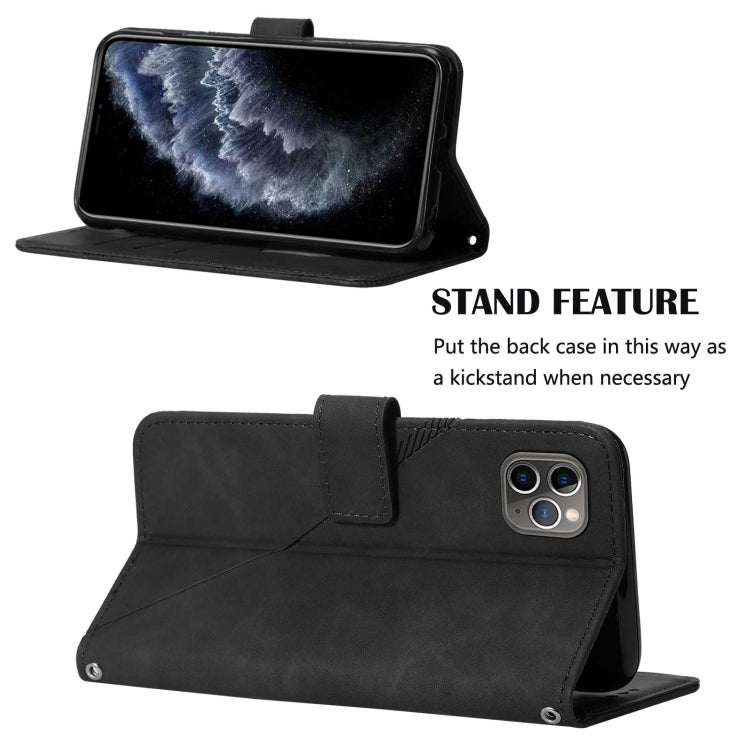 For iPhone 11 Pro Max Crossbody 3D Embossed Flip Leather Phone Case