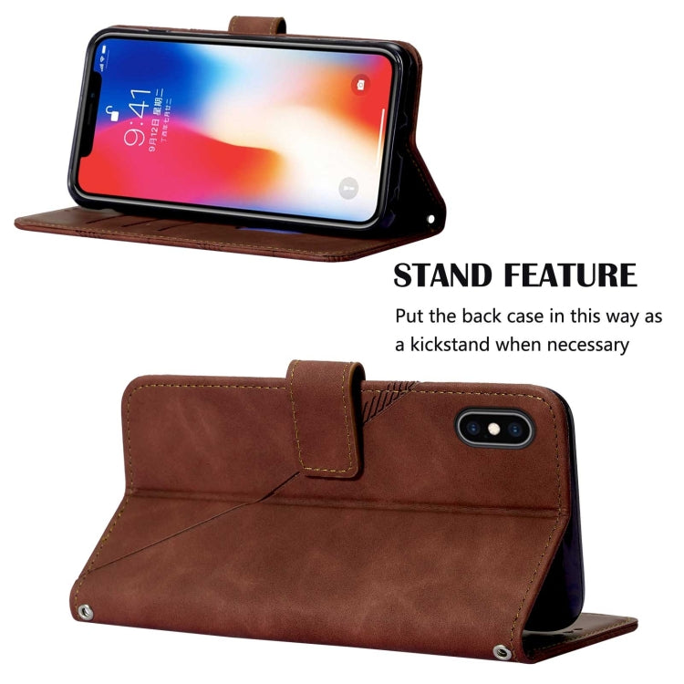 For iPhone X / XS Crossbody 3D Embossed Flip Leather Phone Case