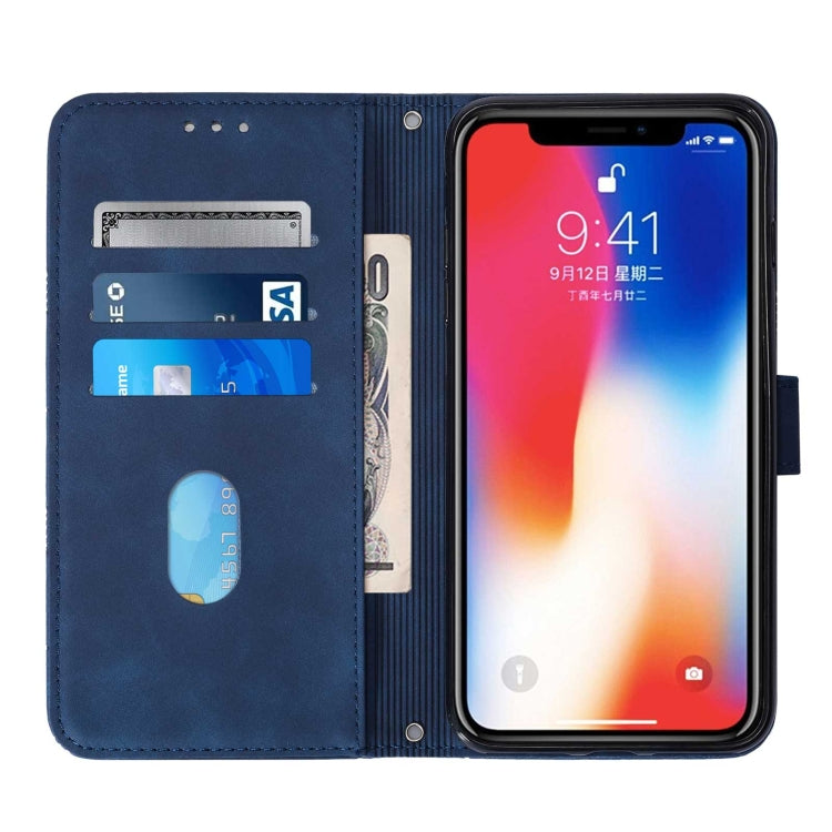 For iPhone X / XS Crossbody 3D Embossed Flip Leather Phone Case