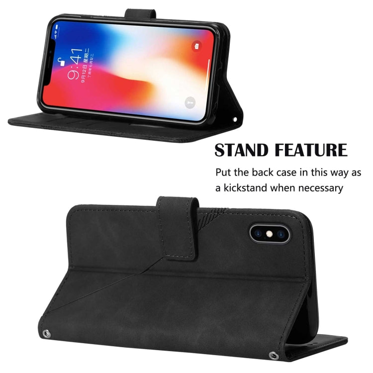 For iPhone X / XS Crossbody 3D Embossed Flip Leather Phone Case