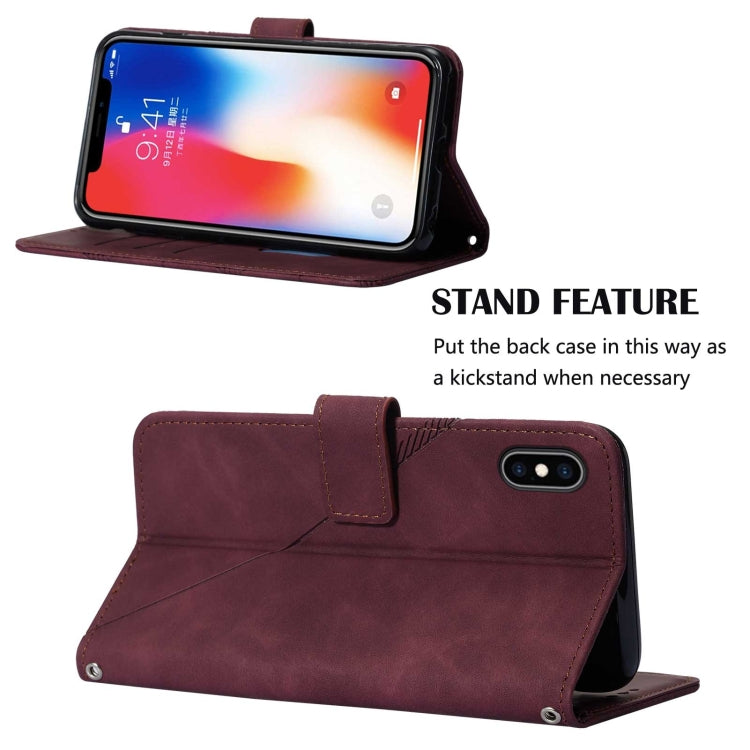 For iPhone X / XS Crossbody 3D Embossed Flip Leather Phone Case