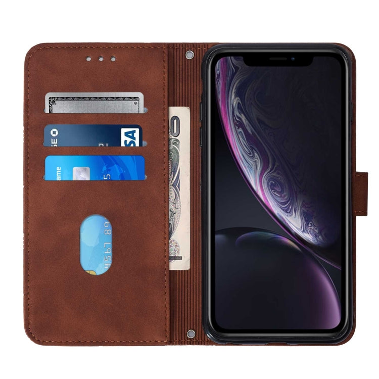 For iPhone XR Crossbody 3D Embossed Flip Leather Phone Case