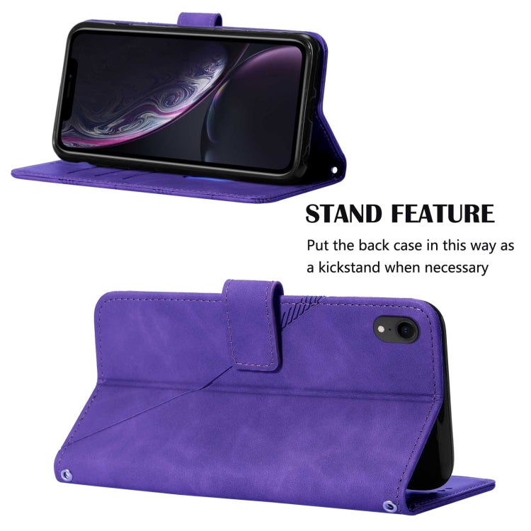 For iPhone XR Crossbody 3D Embossed Flip Leather Phone Case