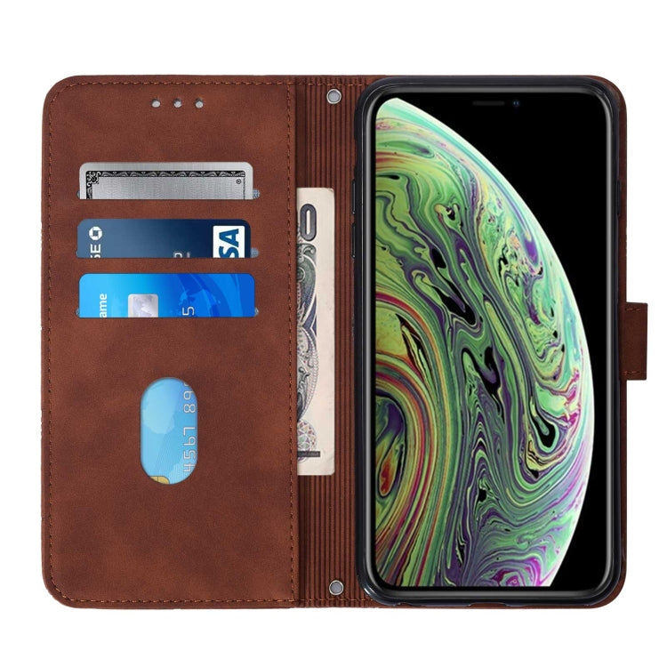 For iPhone XS Max Crossbody 3D Embossed Flip Leather Phone Case