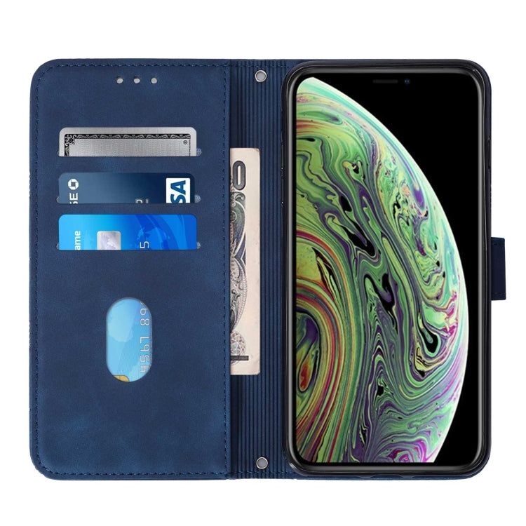 For iPhone XS Max Crossbody 3D Embossed Flip Leather Phone Case