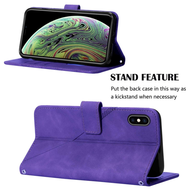 For iPhone XS Max Crossbody 3D Embossed Flip Leather Phone Case