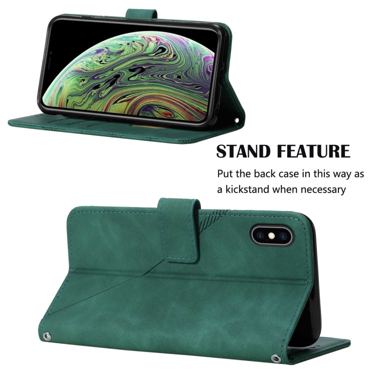 For iPhone XS Max Crossbody 3D Embossed Flip Leather Phone Case