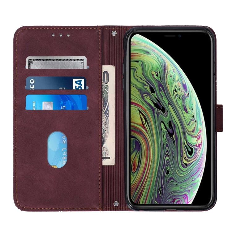 For iPhone XS Max Crossbody 3D Embossed Flip Leather Phone Case