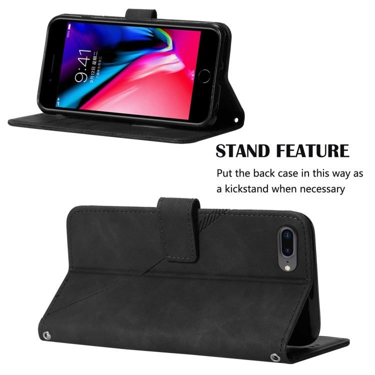 Crossbody 3D Embossed Flip Leather Phone Case For iPhone 8 Plus / 7 Plus