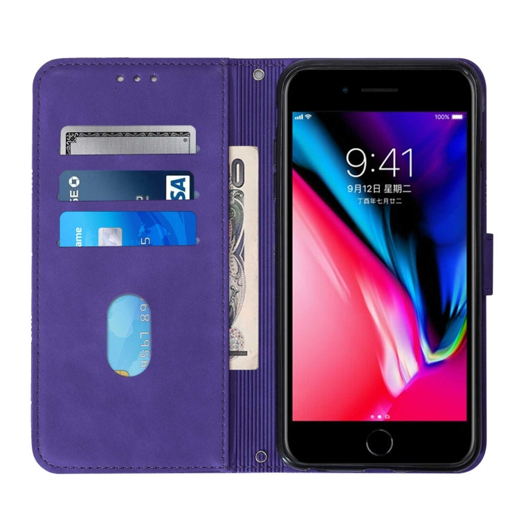 Crossbody 3D Embossed Flip Leather Phone Case For iPhone 8 Plus / 7 Plus