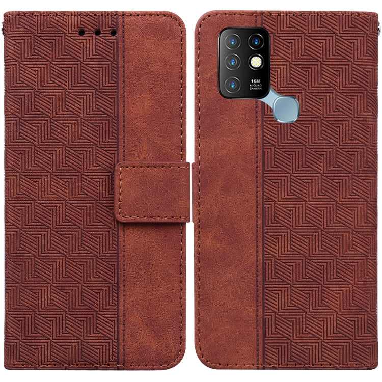For Infinix Hot 10 X682 Geometric Embossed Leather Phone Case