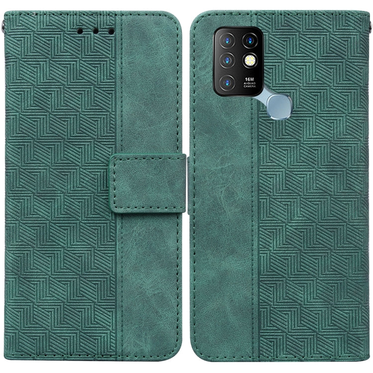 For Infinix Hot 10 X682 Geometric Embossed Leather Phone Case