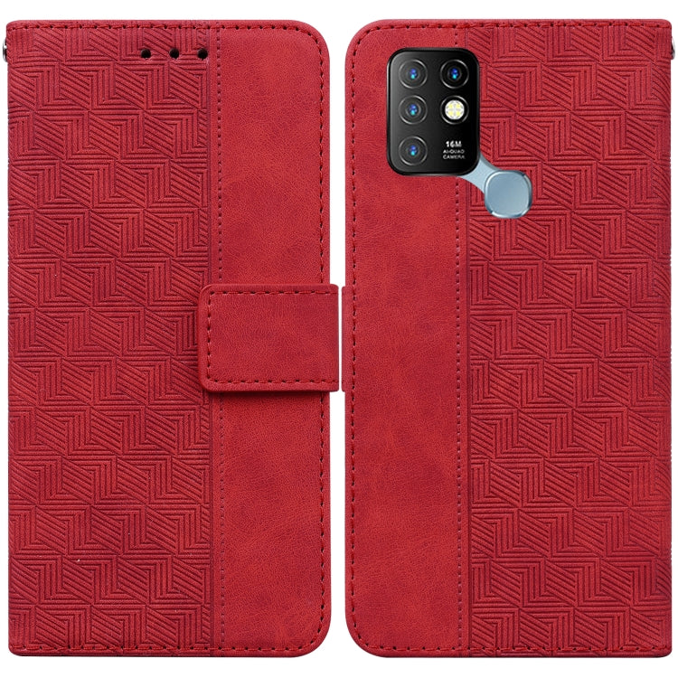 For Infinix Hot 10 X682 Geometric Embossed Leather Phone Case