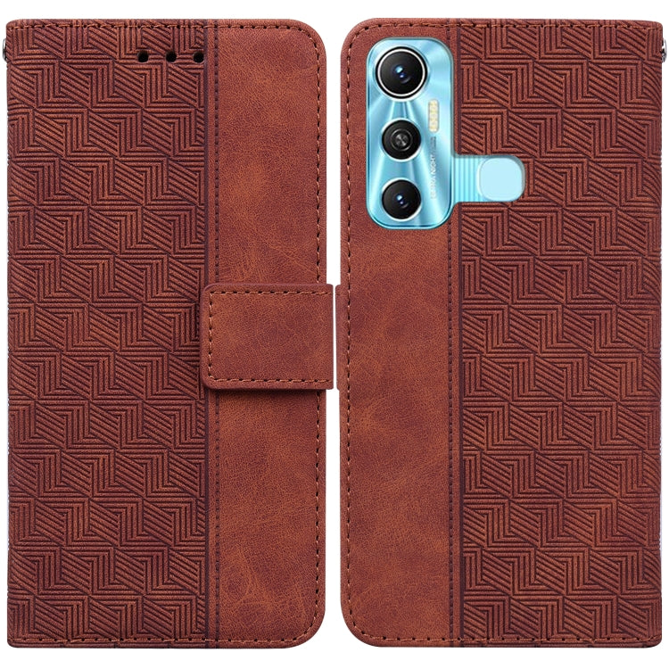 For Infinix Hot 11 X662 Geometric Embossed Leather Phone Case