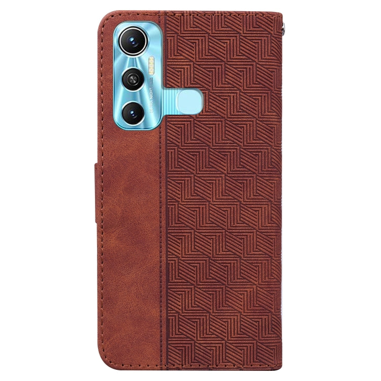 For Infinix Hot 11 X662 Geometric Embossed Leather Phone Case