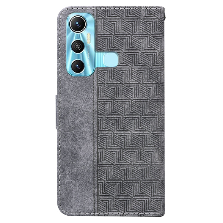For Infinix Hot 11 X662 Geometric Embossed Leather Phone Case