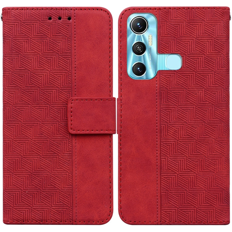 For Infinix Hot 11 X662 Geometric Embossed Leather Phone Case
