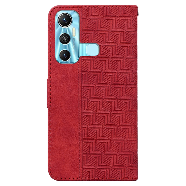 For Infinix Hot 11 X662 Geometric Embossed Leather Phone Case