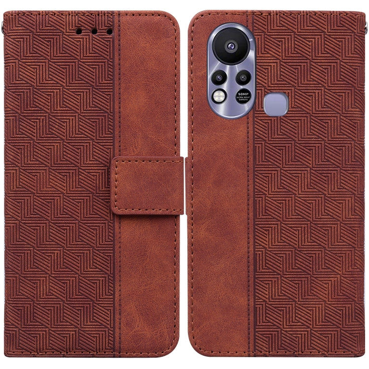 For Infinix Hot 11s X6812 Geometric Embossed Leather Phone Case