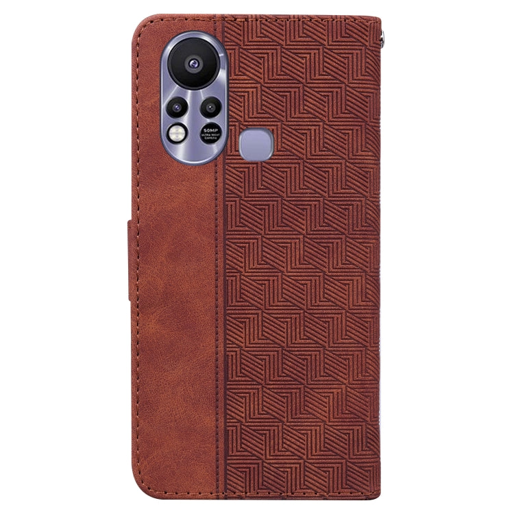 For Infinix Hot 11s X6812 Geometric Embossed Leather Phone Case