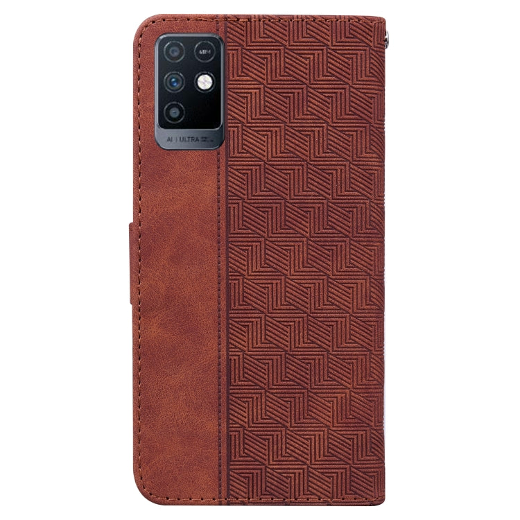 For Infinix Note 10 X693 Geometric Embossed Leather Phone Case